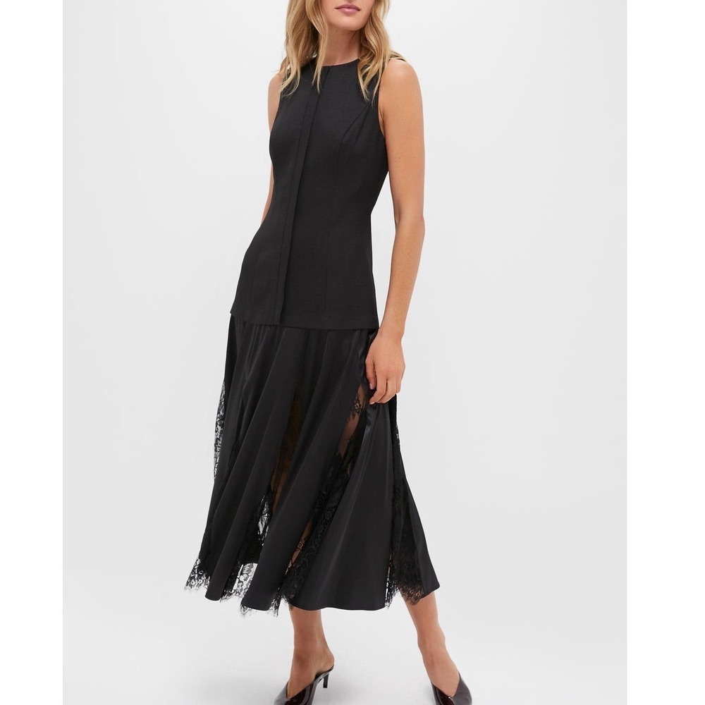 Tuckernuck Hyacinth House Mixed Media Black Lace Coco Maxi Dress Women's Medium